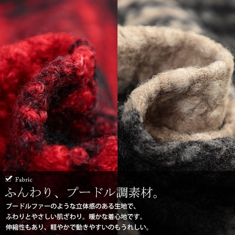 大きいサイズ レディース ビッグチェック柄ボア風ショートコート