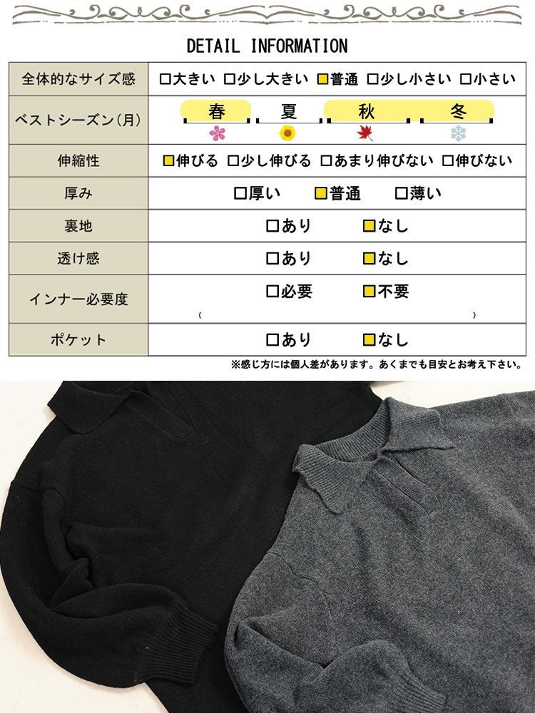 大きいサイズ レディース スキッパーカラーニットワンピース