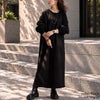 大きいサイズ レディース 配色レイヤード風ニットワンピース ブラック