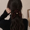 大きいサイズ レディース リボンシュシュ ダークブラウン