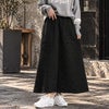 大きいサイズ レディース ダイヤ柄キルトAラインロングスカート ブラック