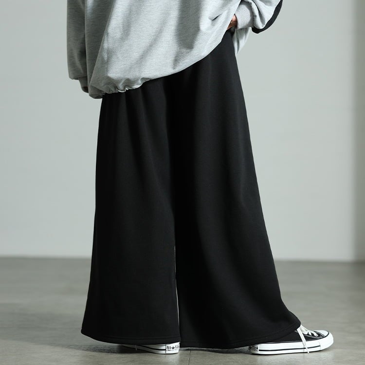 大きいサイズ レディース 裏シャギーワイドパンツ