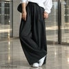 大きいサイズ レディース 裏シャギーワイドパンツ チャコール
