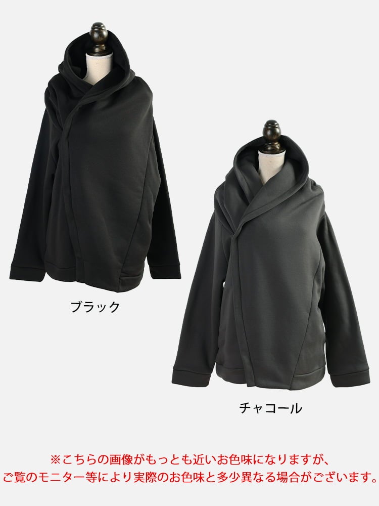 大きいサイズ レディース アシンメトリー軽量裏ボアジャケット