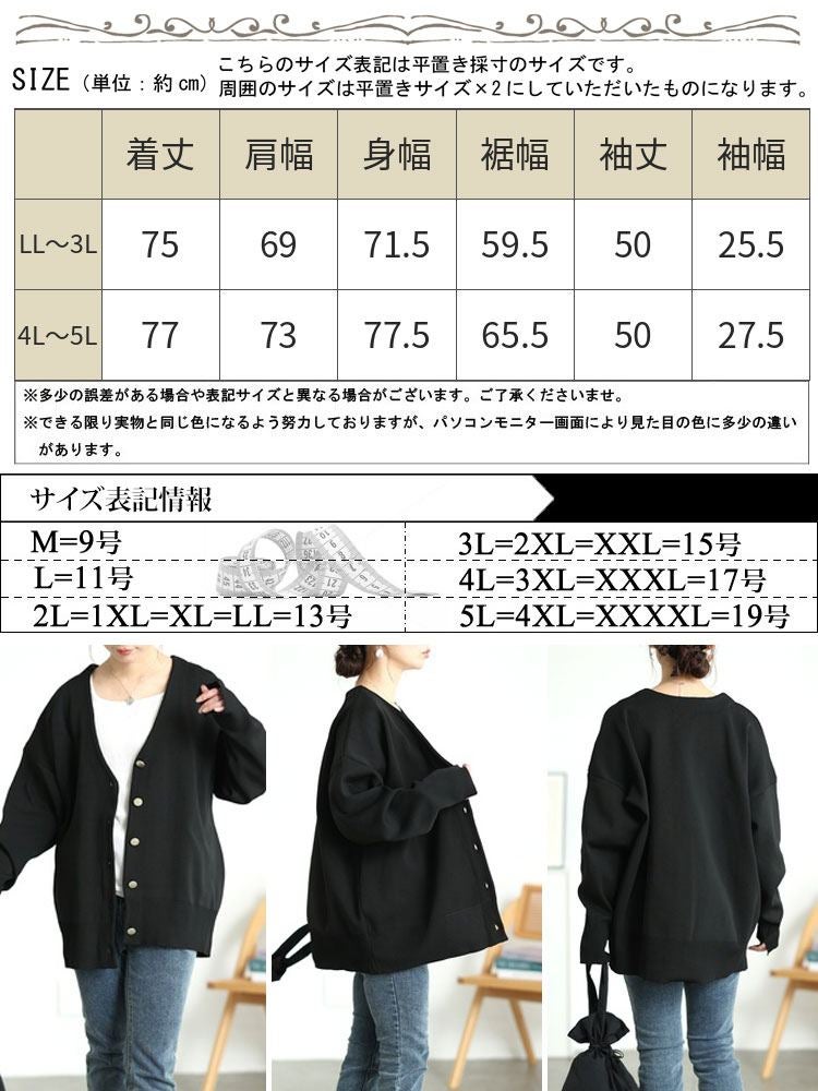 大きいサイズ レディース スポンディッシュVネックニットカーディガン