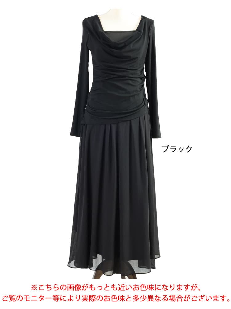 大きいサイズ レディース ドレープシフォンワンピース