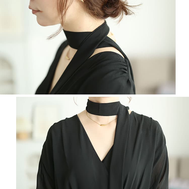 大きいサイズ レディース シフォンカシュクールボウタイワンピース